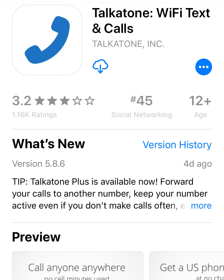 No Service Talkatone